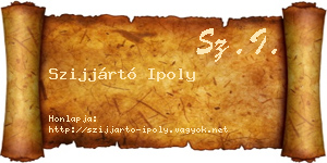 Szijjártó Ipoly névjegykártya